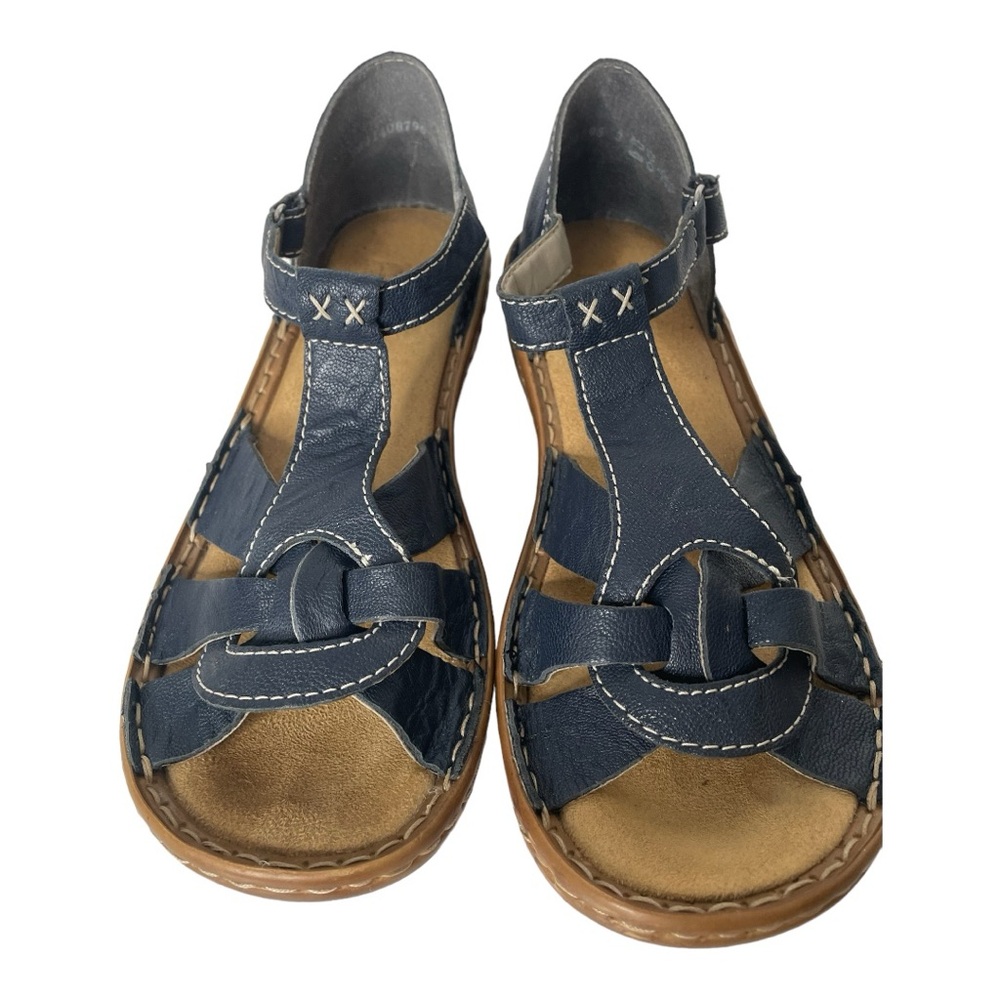 Rieker Sandal Regina Blue with White Stitching Size 39